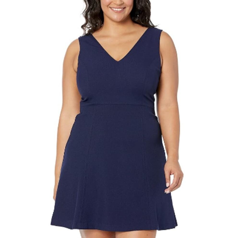 New ~ VINCE CAMUTO ~ V-Neck Fit And Flare With Self Belt At Back Waist Size 14